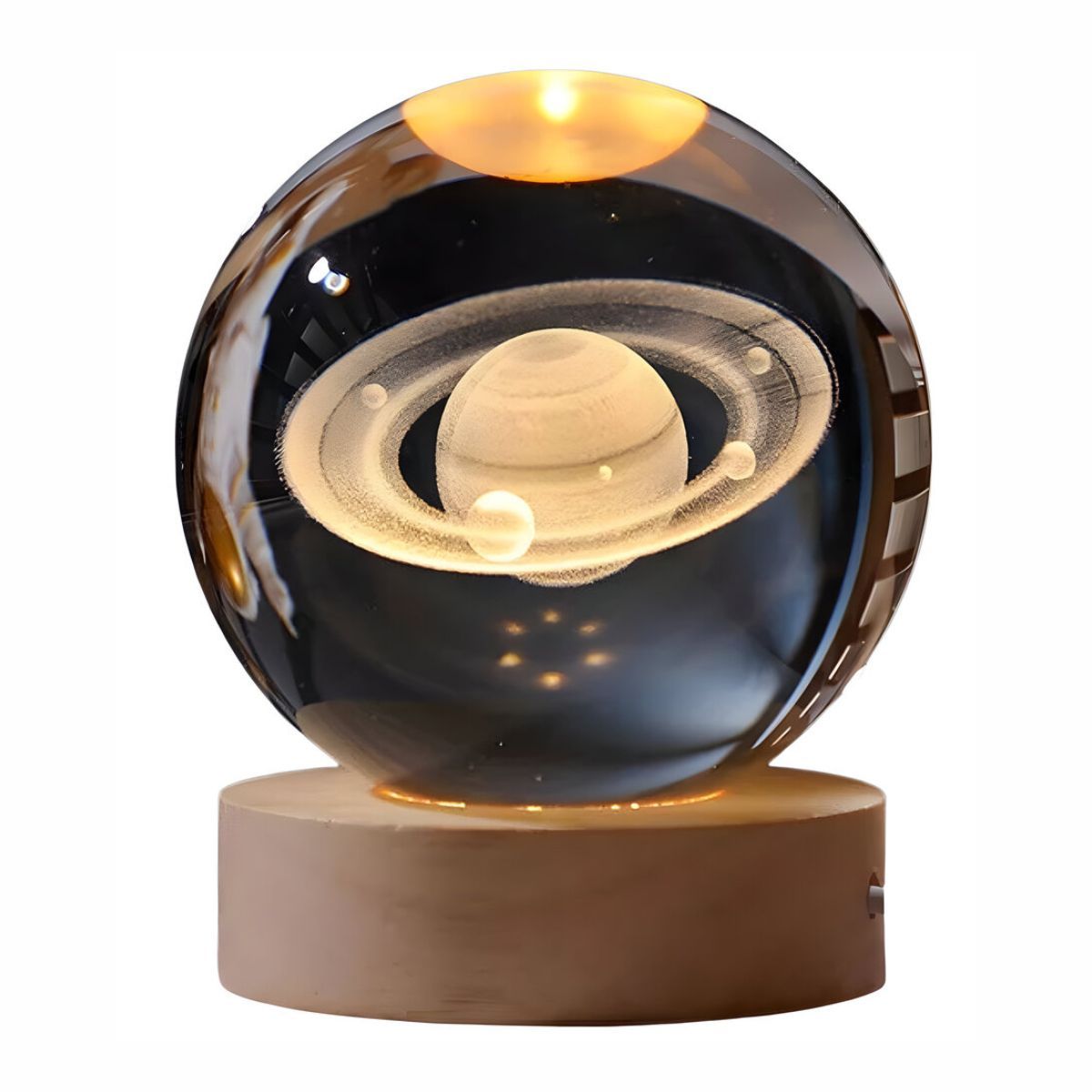 ELMEJORPRECIO - Esfera Con Diseño 3D Mini Lámpara De Luz Cálida Modelo Saturno