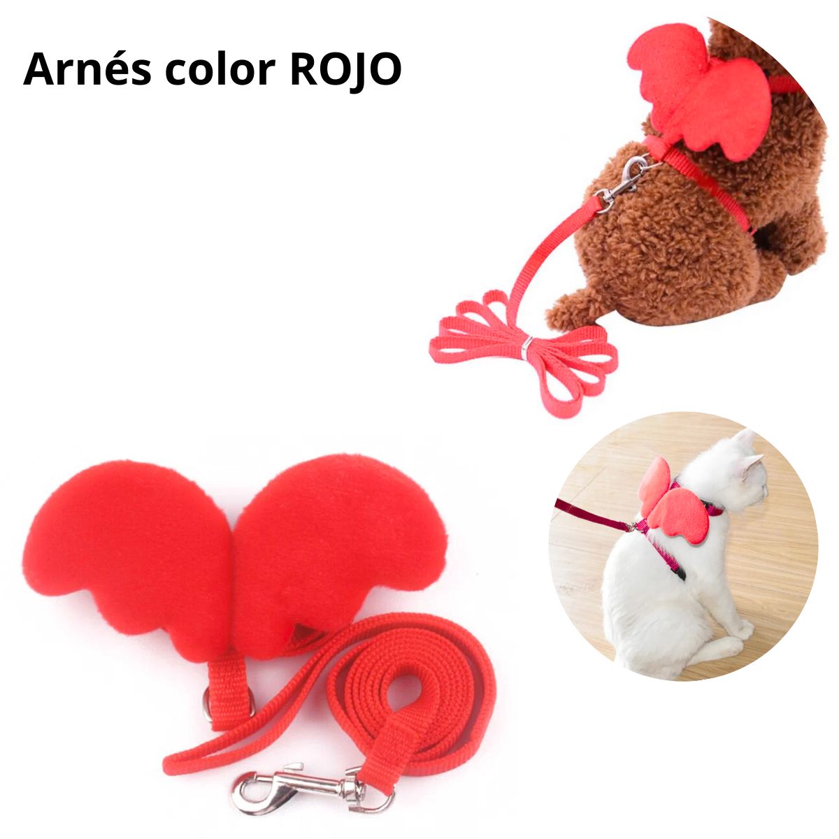 GENERICO - ARNES CON ALAS Y CORREA TALLA S - ROJO