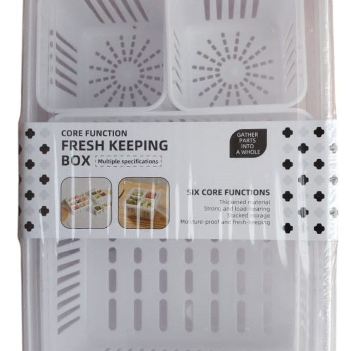 GENERICO - Organizadores de alimentos para refrigerador con 3 cesta de drenaje