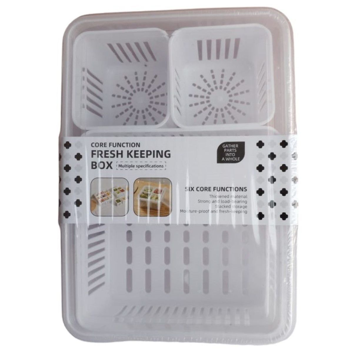 GENERICO - Organizadores de alimentos para refrigerador con 3 cesta de drenaje