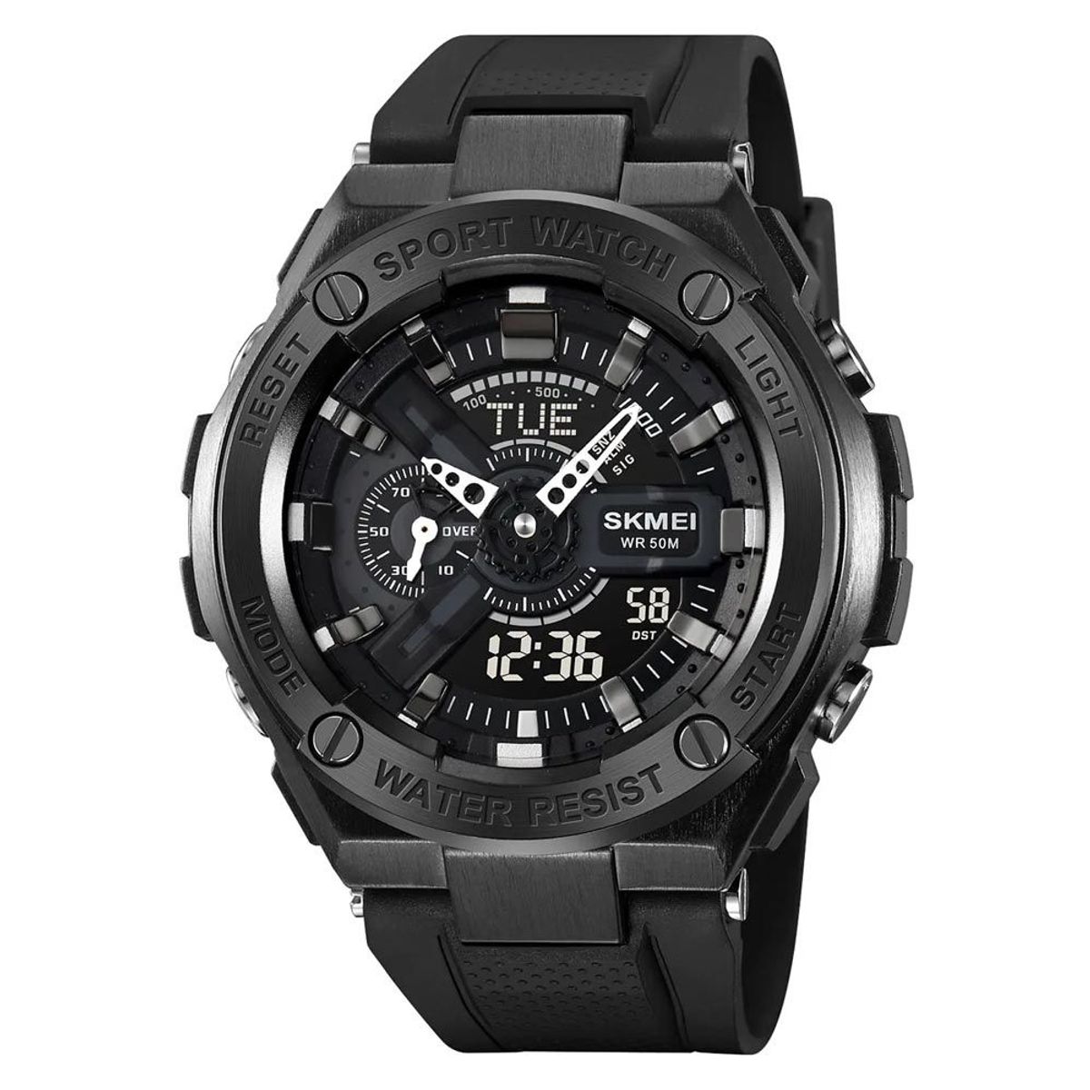 SKMEI - Reloj SKMEI Gears 2101 Hibrido Multifunción Horario Mundial - Negro