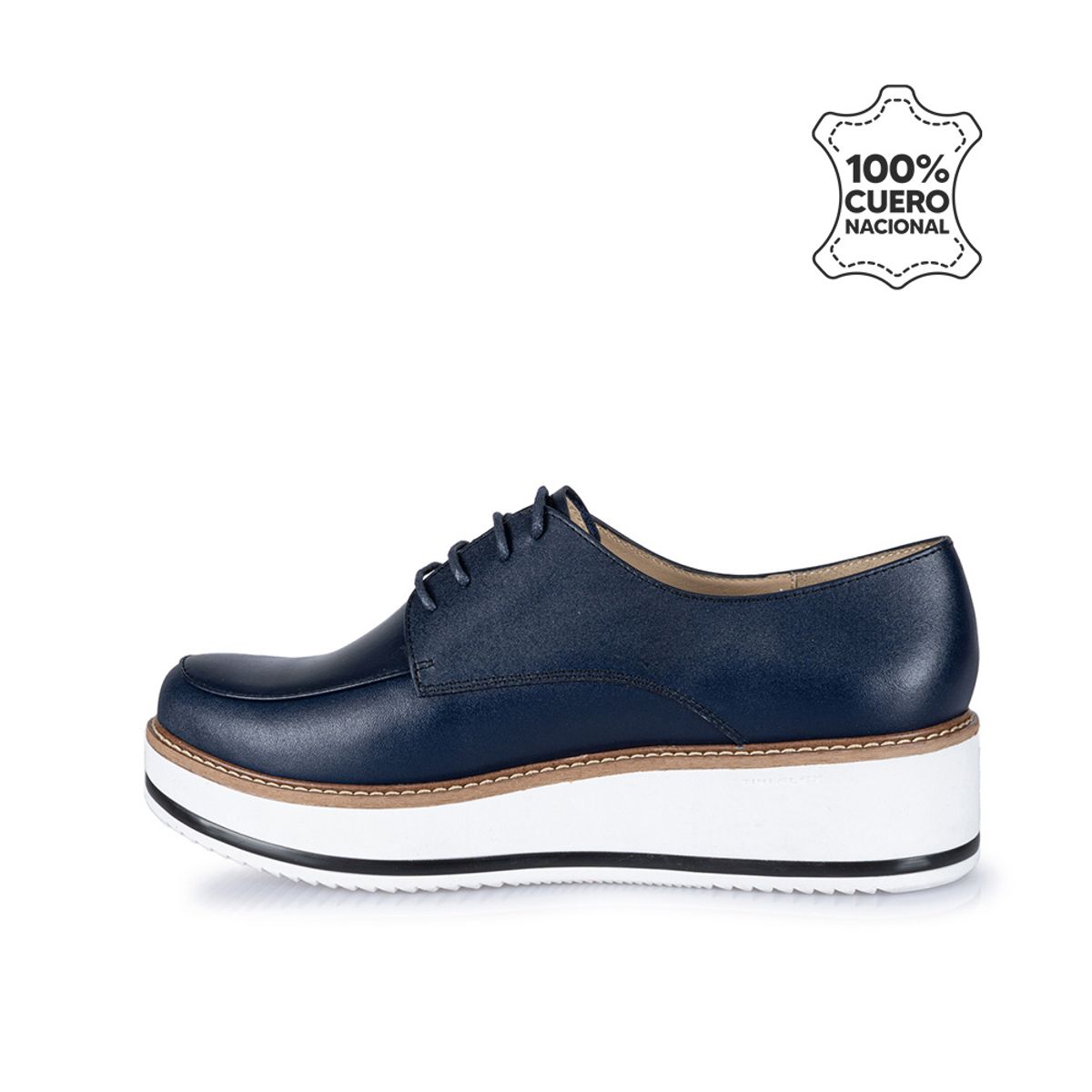 VIALE - Zapato Oxford Casual TATI-2430 Azul Viale Cuero