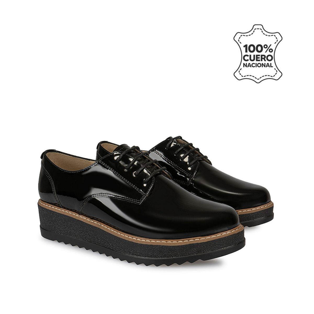 VIALE - Zapato Oxford Casual TATI-2429 Negro Viale Cuero