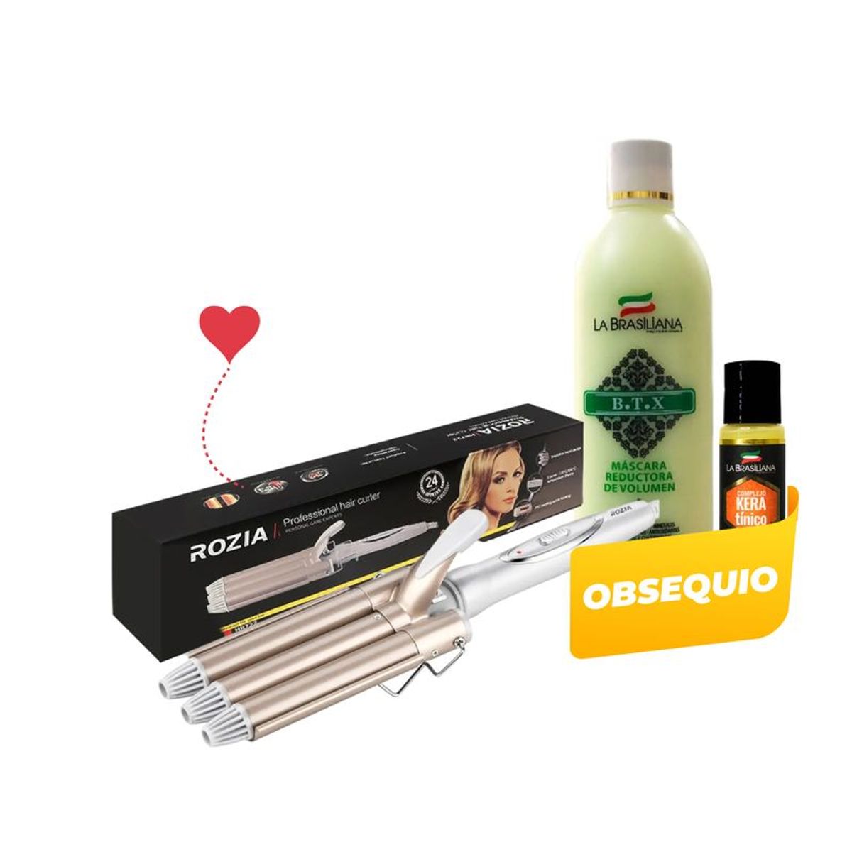 GENERICO - Pack Rizadora Rozia más Mascarilla BTX  + Regalo