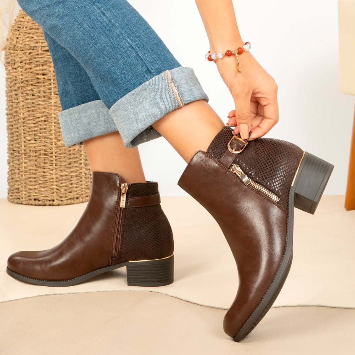 ADV - Botin Jodhpur Casual DAVI-2406 Cafe ADV