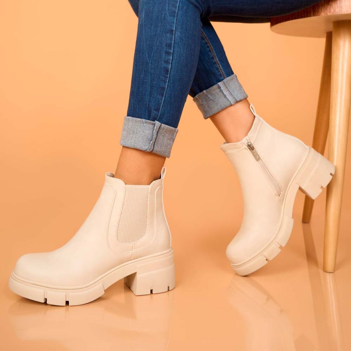 ADV - Botin Chelsea Casual DAVI-2408 Hueso ADV