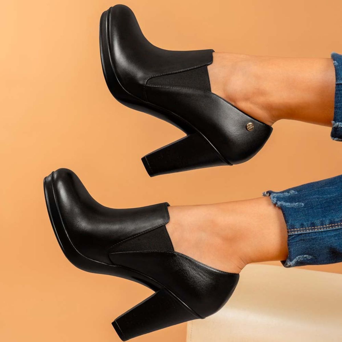 VIALE - Botín Tobillera Cuero Viale Mujer Negro