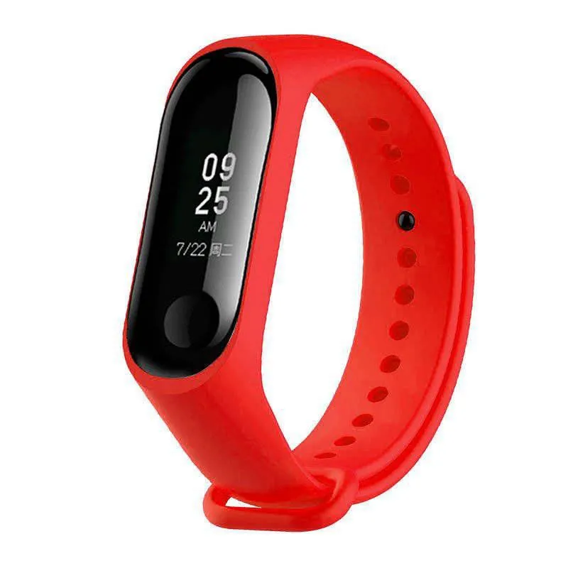 GENERICO - Correa de Silicona Para Xiaomi Mi Band 5,6 y 7 - ROJO