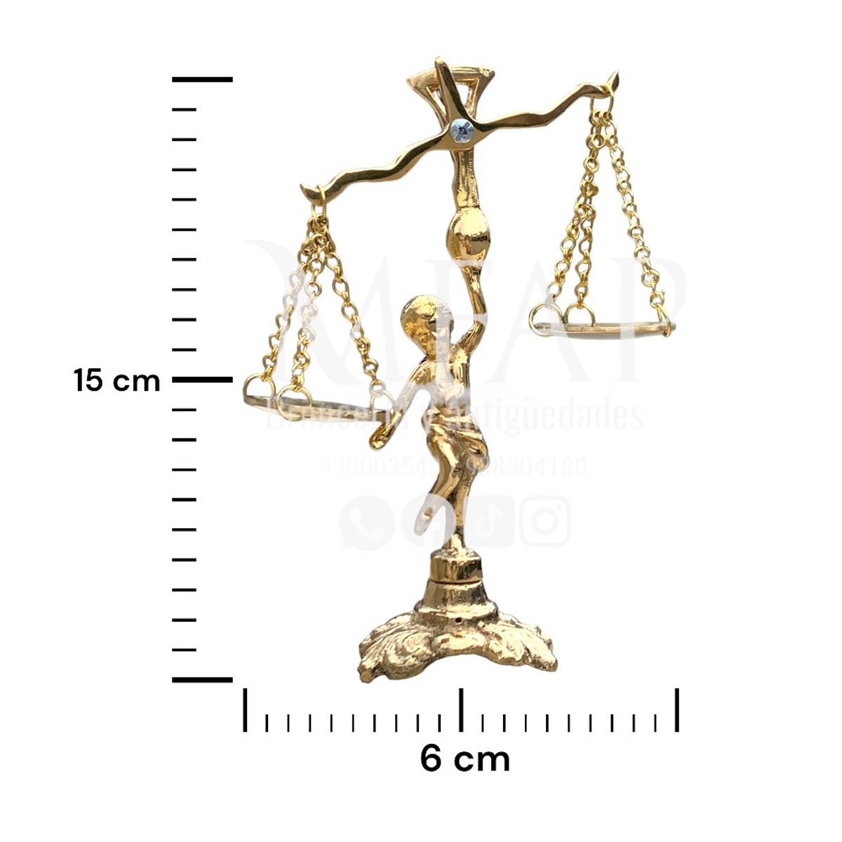 Balanza de la justicia en bronce fundido 14.5 cm - Símbolo de equilibrio, marca MFAP BRONCERIA Y ANTIGUEDADES - Foto 2
