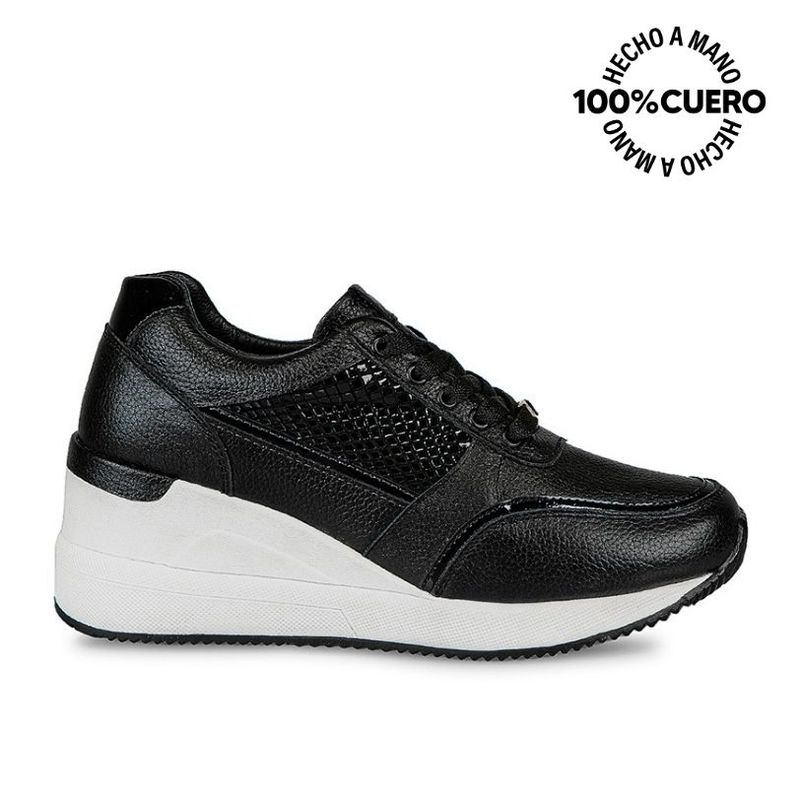 VIALE - Zapatilla Casual REC-2405 Negro Viale Cuero