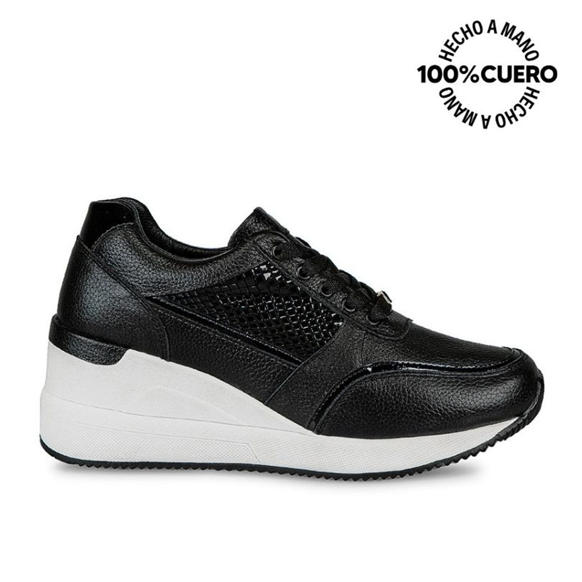 VIALE - Zapatilla Casual REC-2405 Negro Viale Cuero