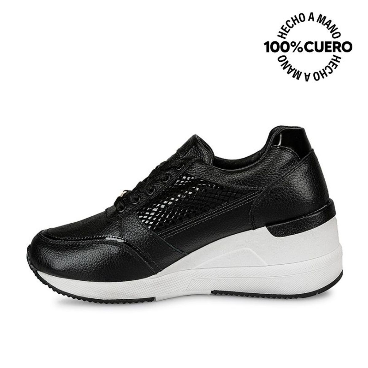 VIALE - Zapatilla Casual REC-2405 Negro Viale Cuero