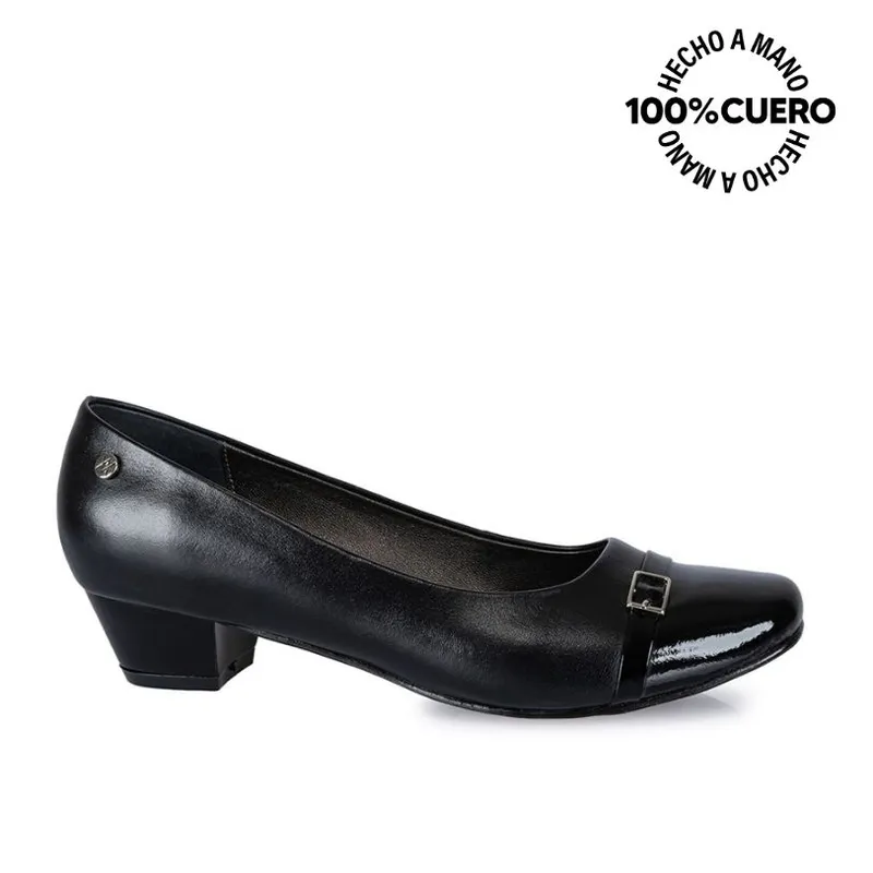 VIALE - Zapato Reina Vestir TATI-2425 Negro Viale Cuero