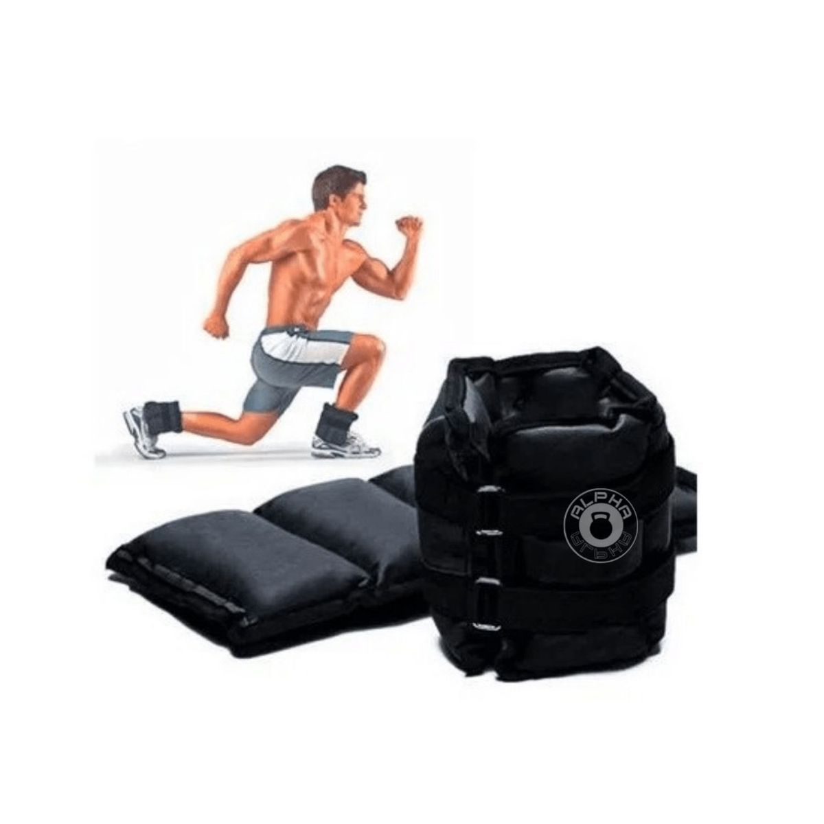 GENERICO - Tobilleras con lastre de arena para entrenamiento gym 0.5 kg