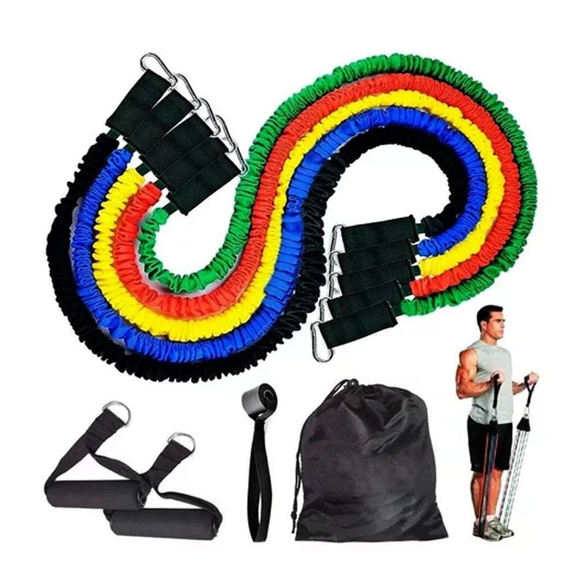 HOLGU - Set De 5 Bandas Elásticas Reforzado Entrenamiento