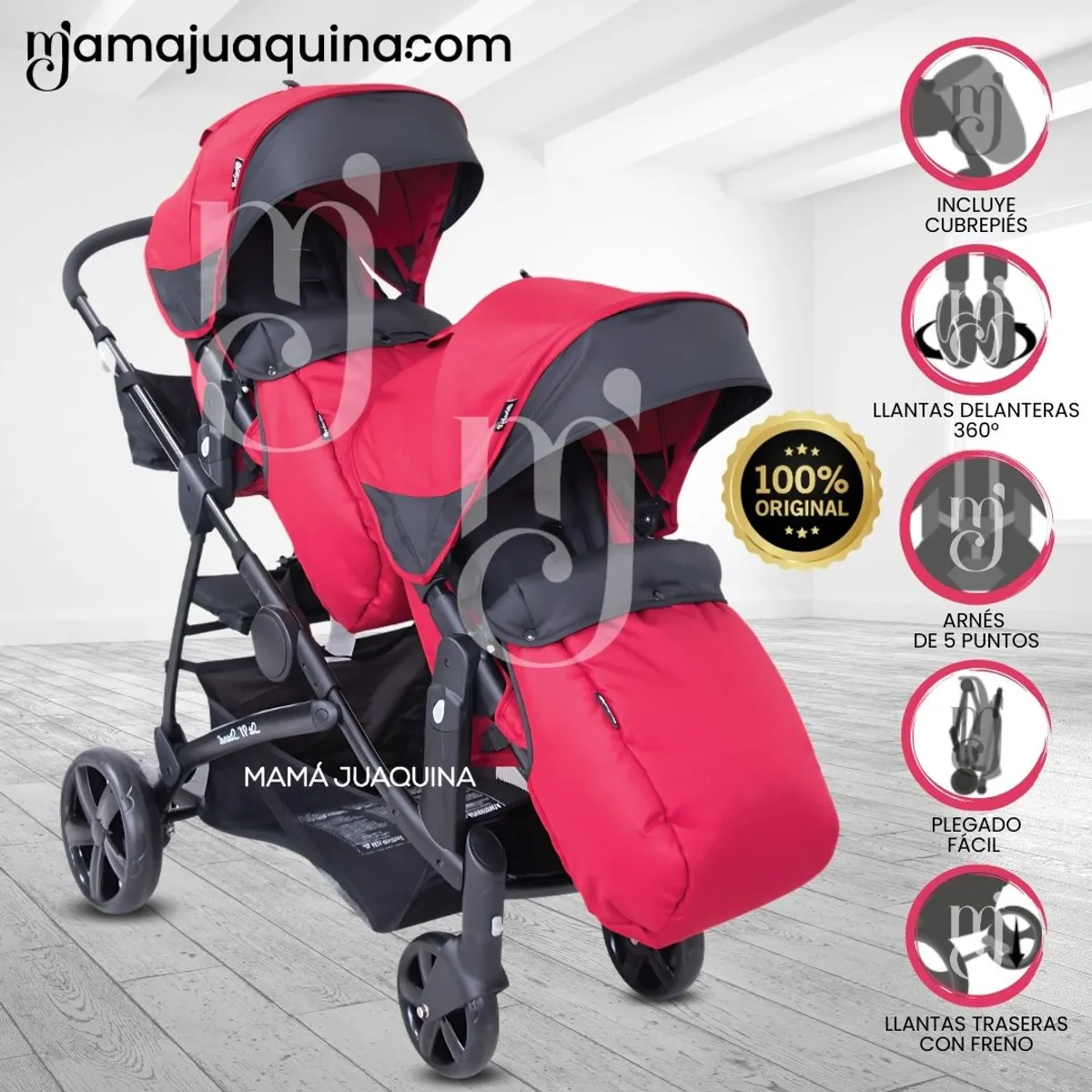 EBABY - Coche Mellicero Deportivo «BEAUMONT» Edición Limitada Red