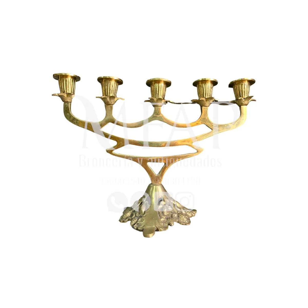 MFAP BRONCERIA Y ANTIGUEDADES - Candelabro de 5 velas en bronce