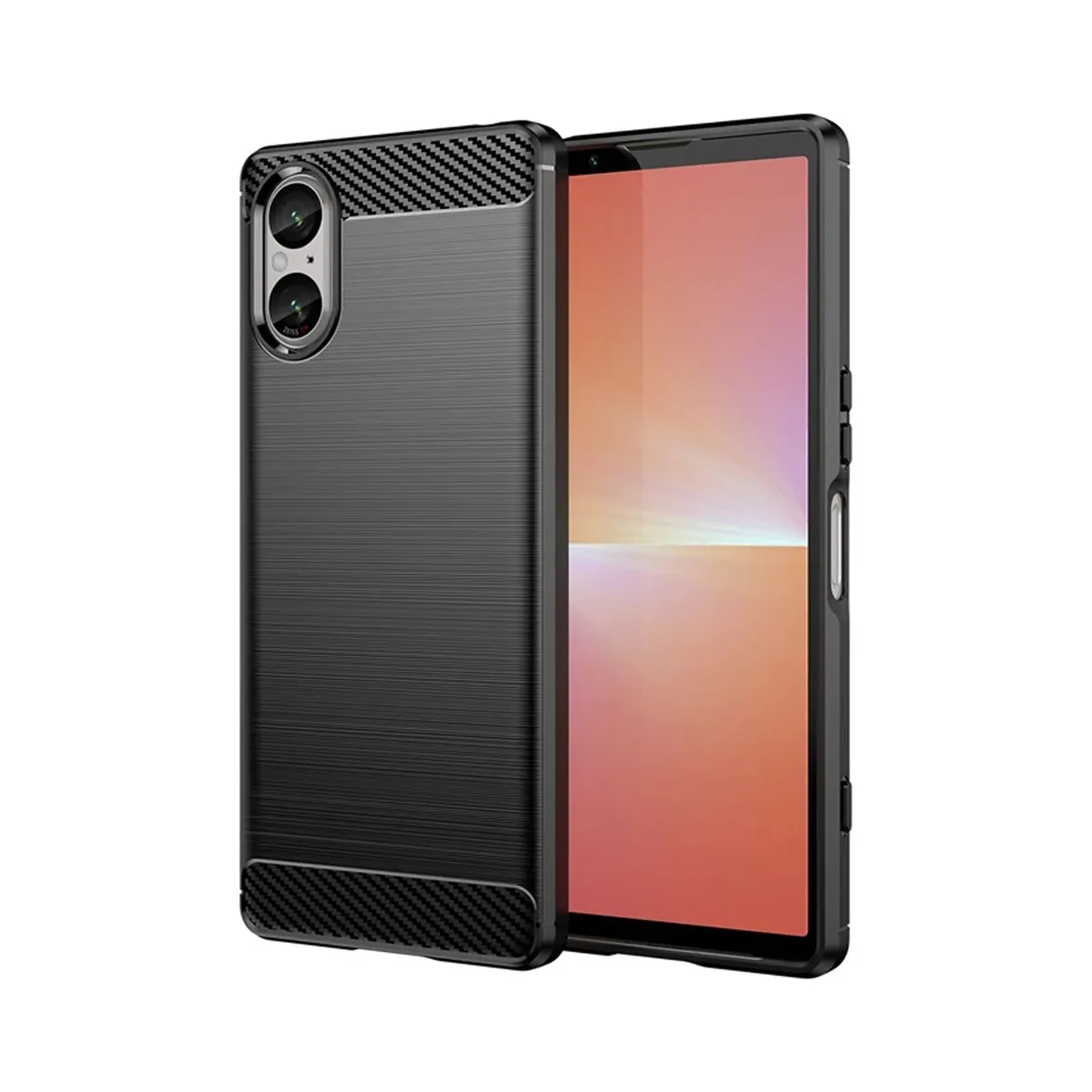 GENERICO - Case Funda Silicona Fibra De Carbono SONY XPERIA 5 V - Negro