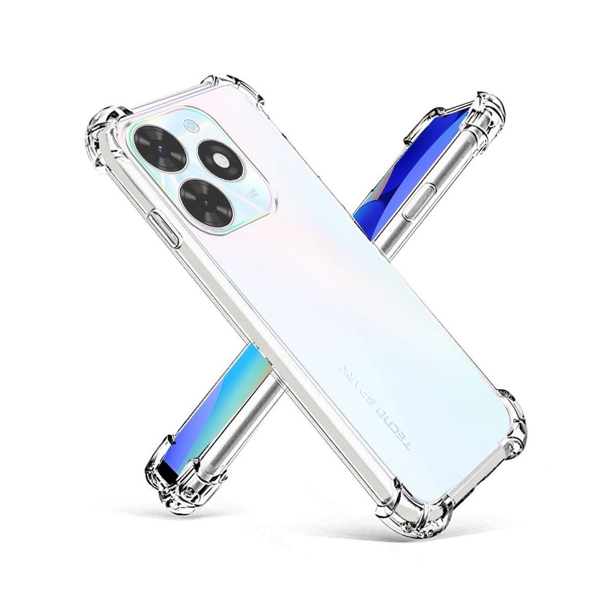 GENERICO - Funda Protector Case TECNO SPARK 20 - TRANSPARENTE ANTI IMPACTO