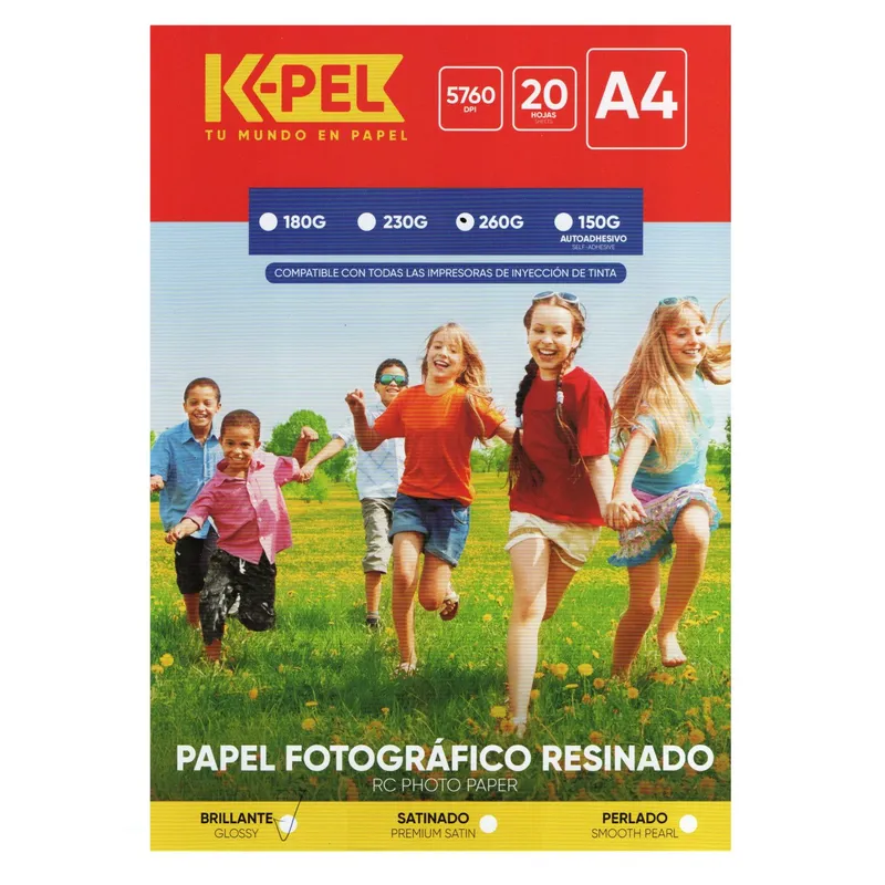 GENERICO - K-PEL Papel Foto Brillante Doble Lado 260g X 20 hojas A4