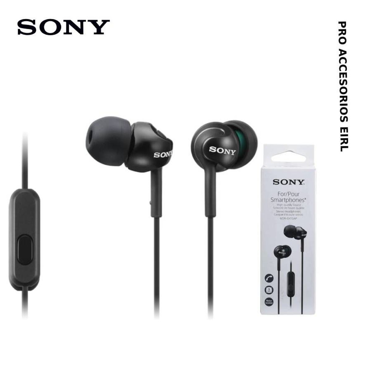SONY - Auriculares Sony MDR-EX110AP Sonido de Alta Calidad Negro