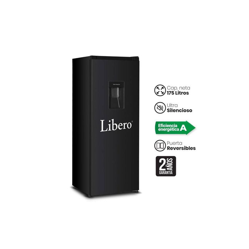LIBERO - Refrigeradora Libero LROD-190DFIWN 175L Negro