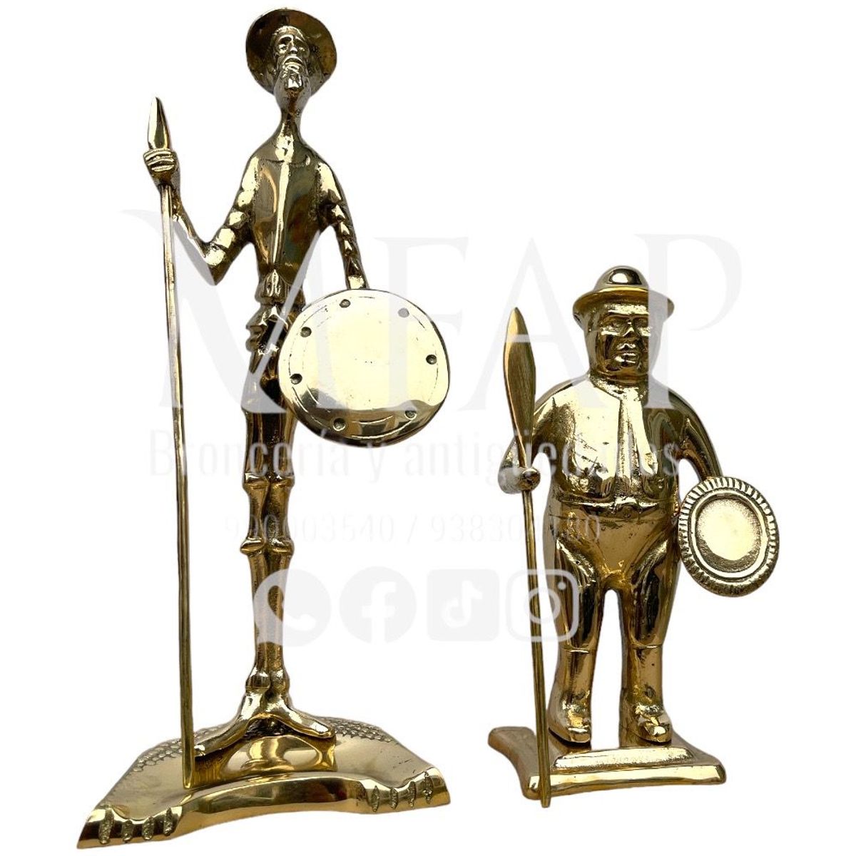 MFAP BRONCERIA Y ANTIGUEDADES - Quijote y Sancho en bronce
