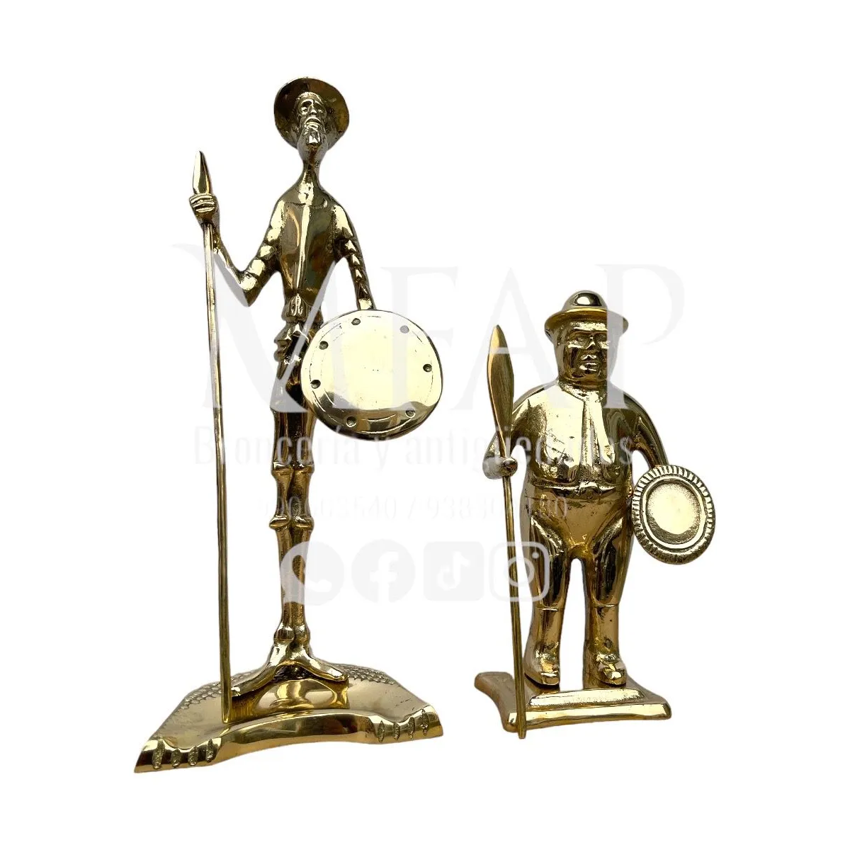 MFAP BRONCERIA Y ANTIGUEDADES - Quijote y Sancho en bronce