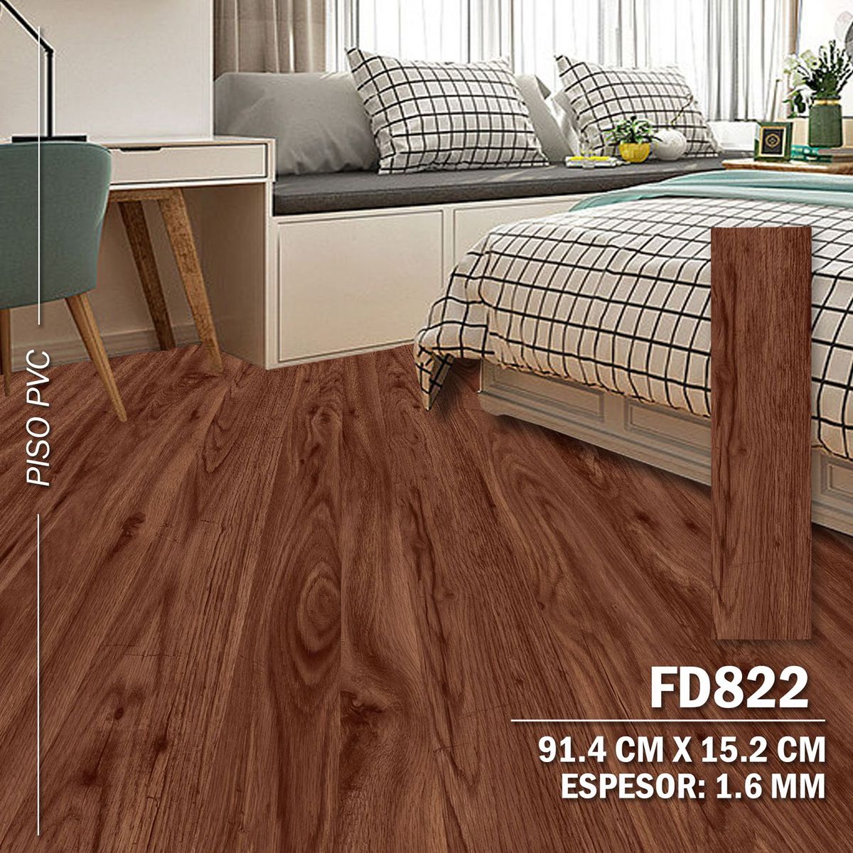 DECOKASA - Piso Laminado De Pvc Autoadhesivo FD822