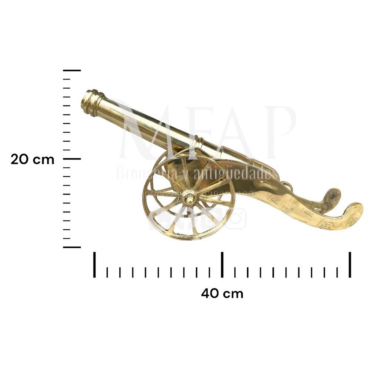 MFAP BRONCERIA Y ANTIGUEDADES - Cañon grande en bronce 20x40 cm