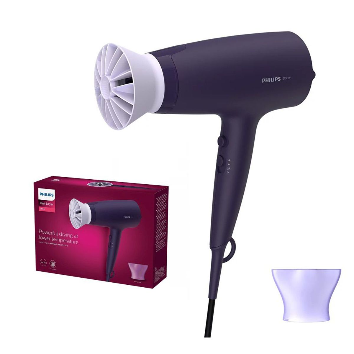 PHILIPS - Secadora Philips de Cabello BHD34010 Morado