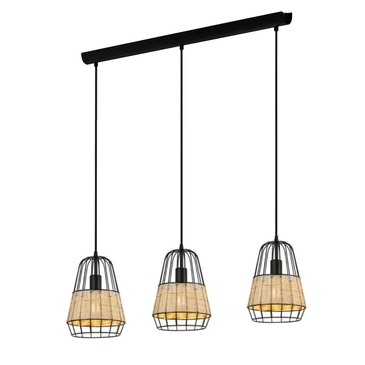 GENERICO - Lámpara colgante de mimbre natural