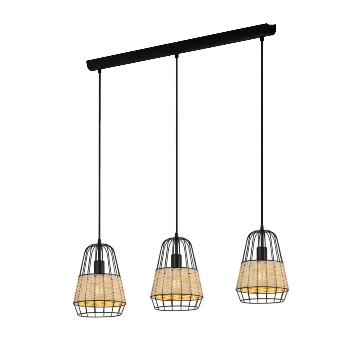 GENERICO - Lámpara colgante de mimbre natural