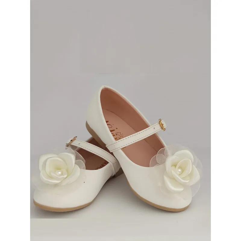 DR BROWN - Zapatos flor seda blanca