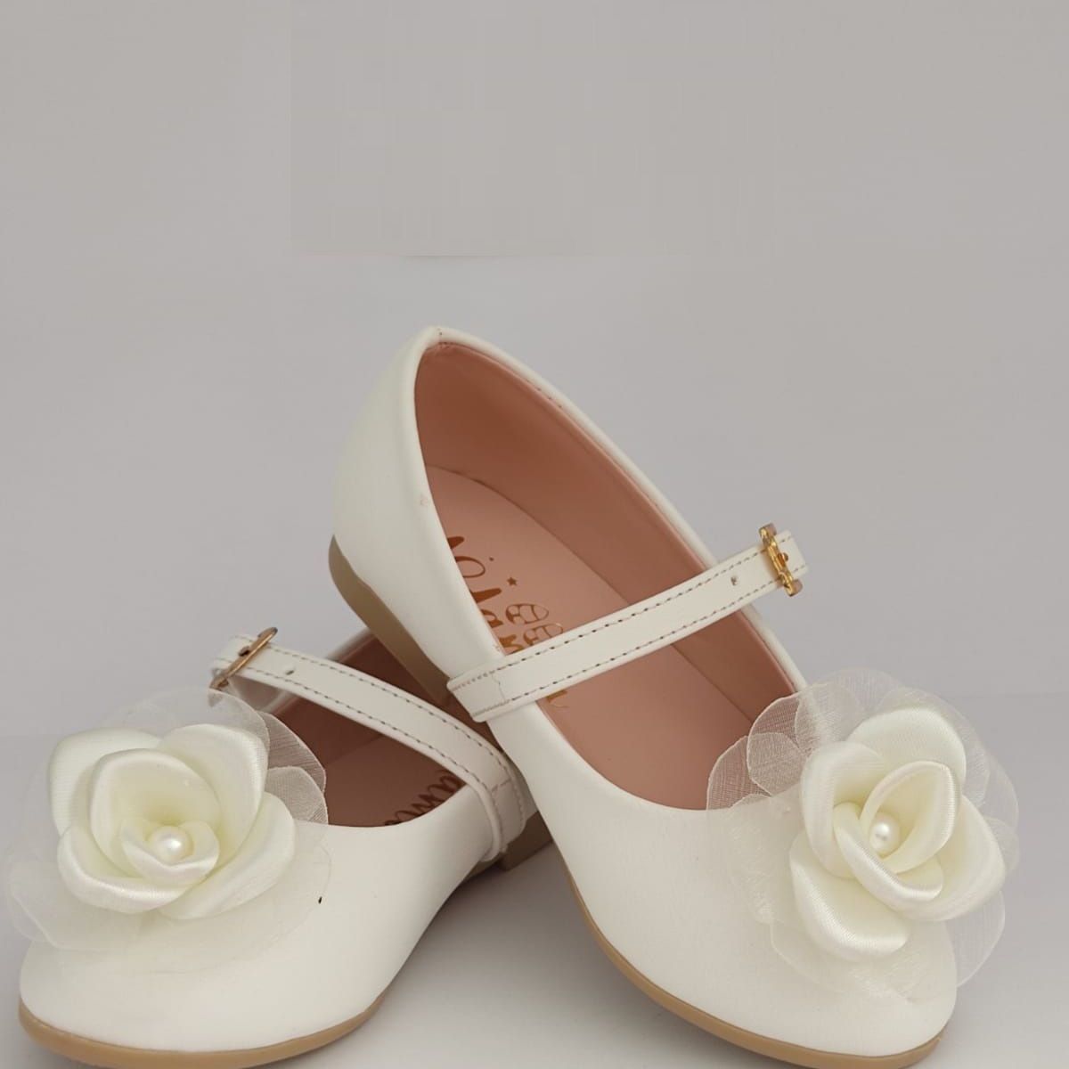 DR BROWN - Zapatos flor seda blanca