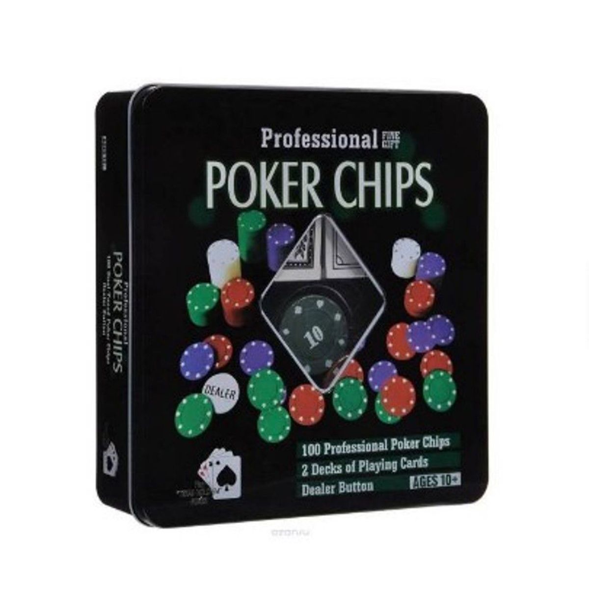 GENERICO - SET DE POKER 100 FICHAS DE POKER EN CAJA METAL