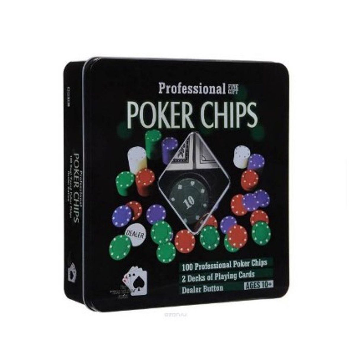 GENERICO - SET DE POKER 100 FICHAS DE POKER EN CAJA METAL