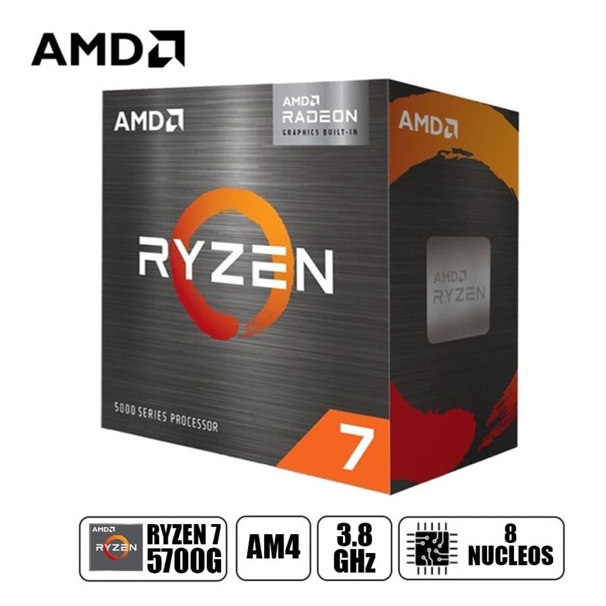 AMD - Computadora Completa Ryzen 7 5700G RAM 16GB DISCO 500GB SSD MONITOR 24"