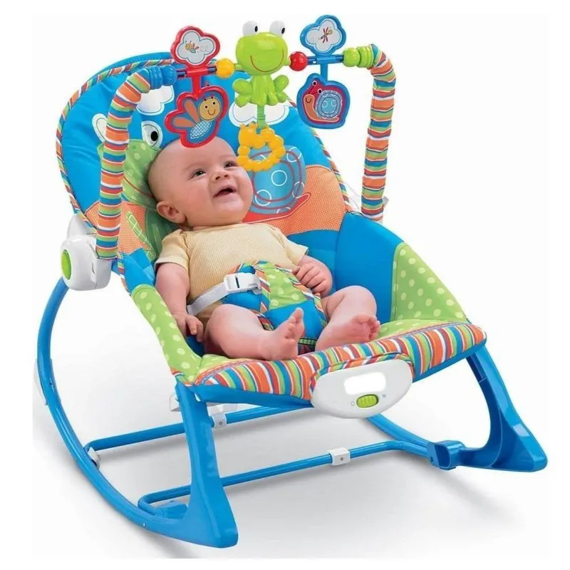 GENERICO - SILLA MECEDORA  MUSICAL CON VIBRADORA NIÑO CELESTE