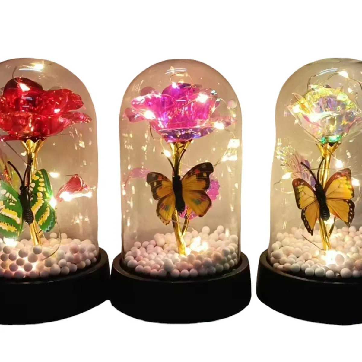 GENERICO - CÚPULA ROSA ETERNA MARIPOSA