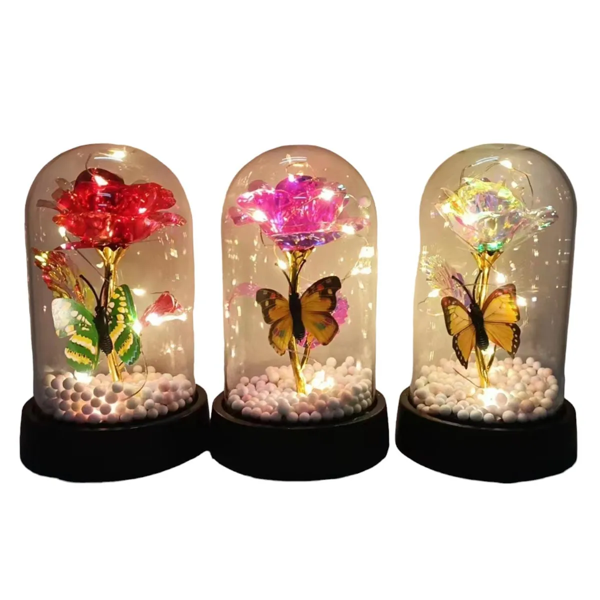 GENERICO - CÚPULA ROSA ETERNA MARIPOSA