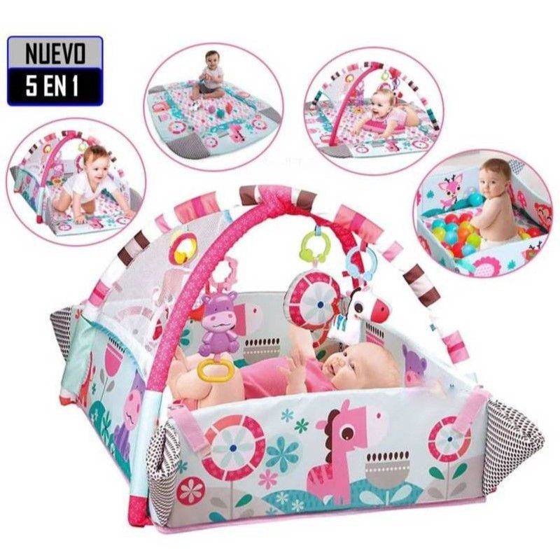 IDEAL - GIMNASIO MUSICAL 5 EN 1 CON PELOTAS ROSADO