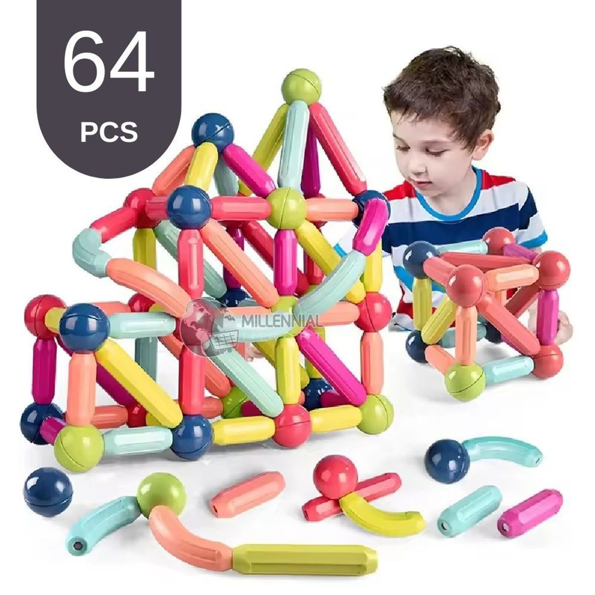 GENERICO - Bloques Imantados de Construcción de 64 pcs