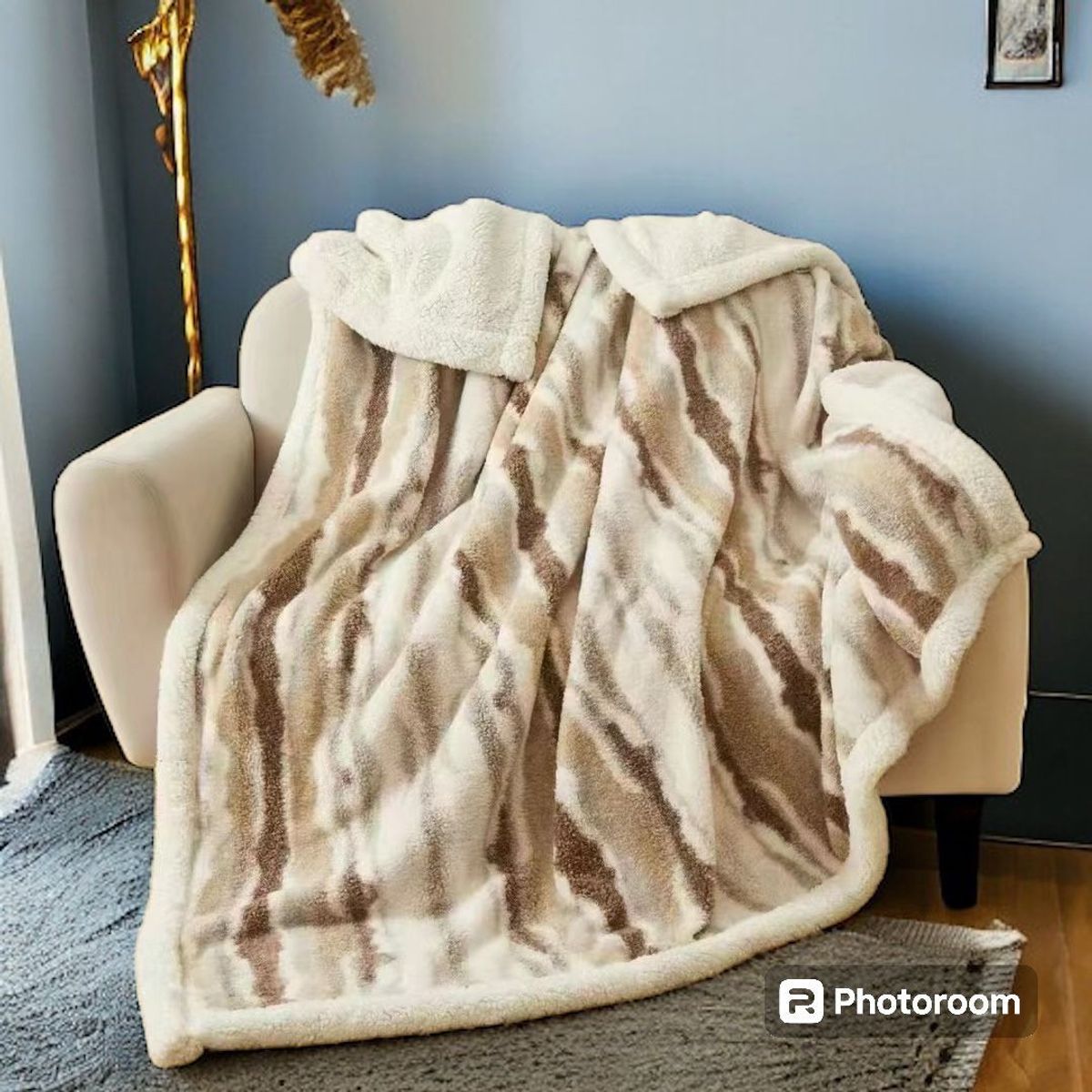 CASATEX - MANTA HIPOALERGENICA PIEL DE CONEJO CON CARNERO SHERPA PREMIUM