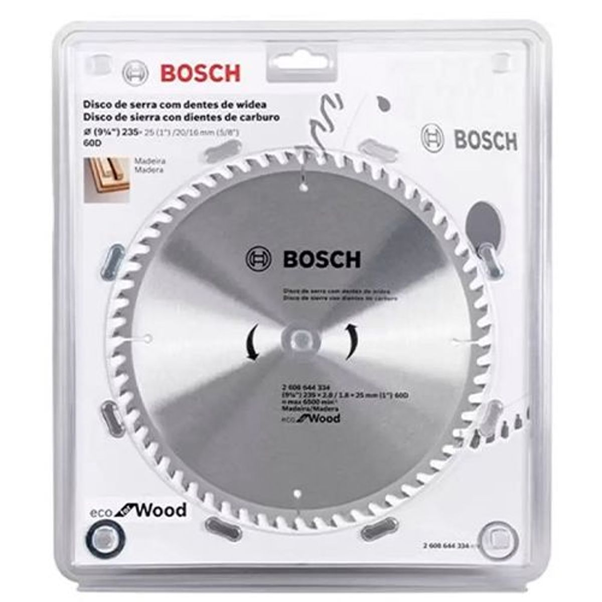 BOSCH - DISCO DE SIERRA 9-1/4" X 1" X 5/8" 60DIENTES BOSCH 2608.644.334-000