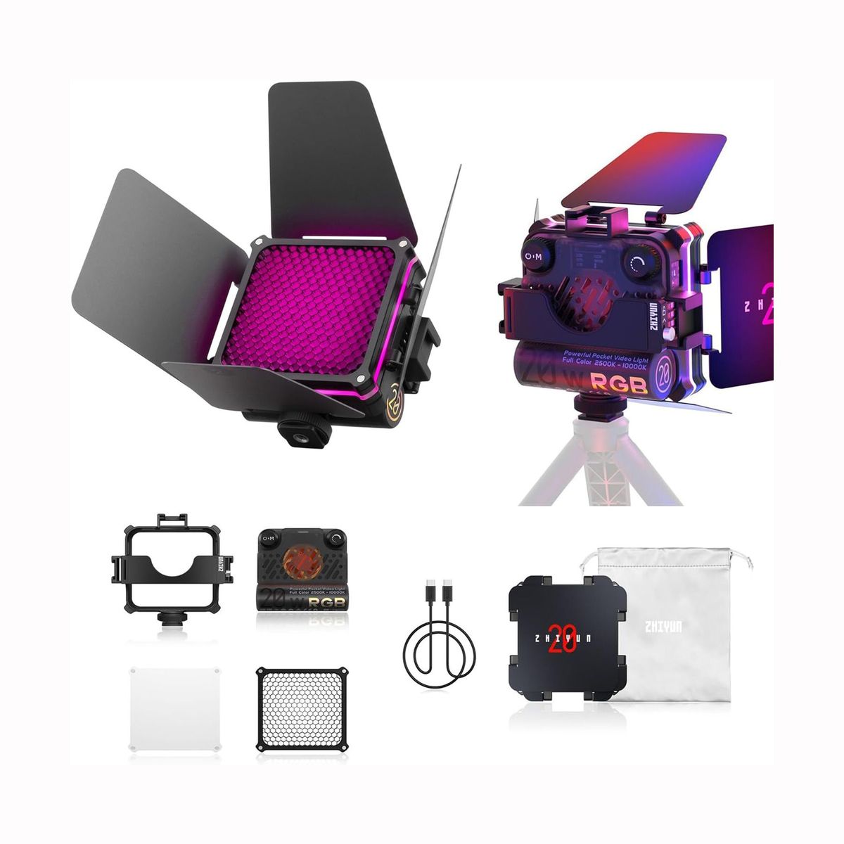 ZHIYUN - Luz de Video RGB Zhiyun FIVERAY M20C COMBO 20W