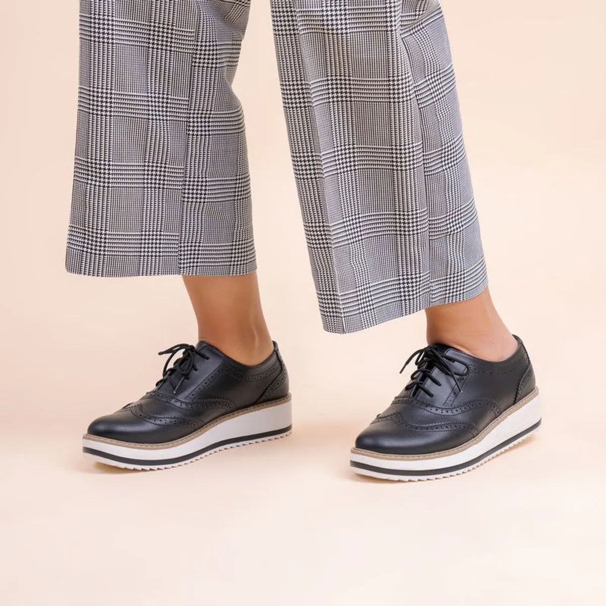 KAWKI - ZAPATOS DE MUJER OXFORD EJECUTIVA NEGRA