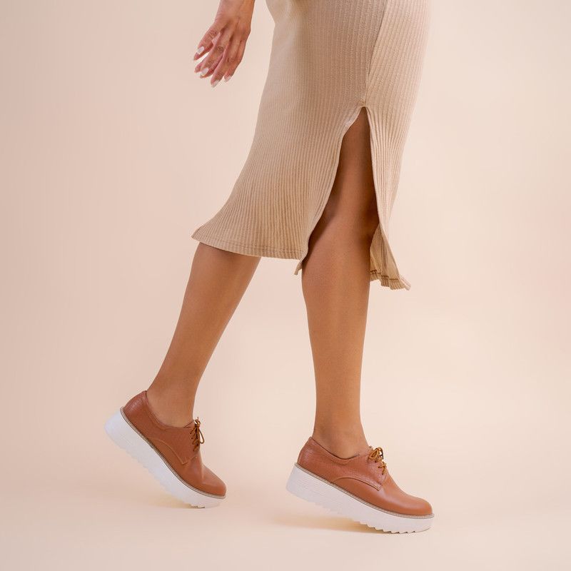 KAWKI - ZAPATOS DE MUJER DERBY FORTALEZA CAMEL