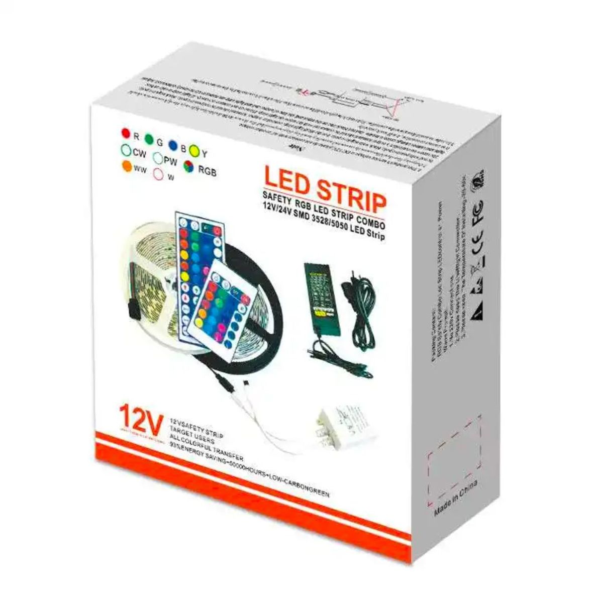 SEISA - Tira Led Rgb 5050 Combo 12V Cinta Led 5M con Control SEISA Y5050RD