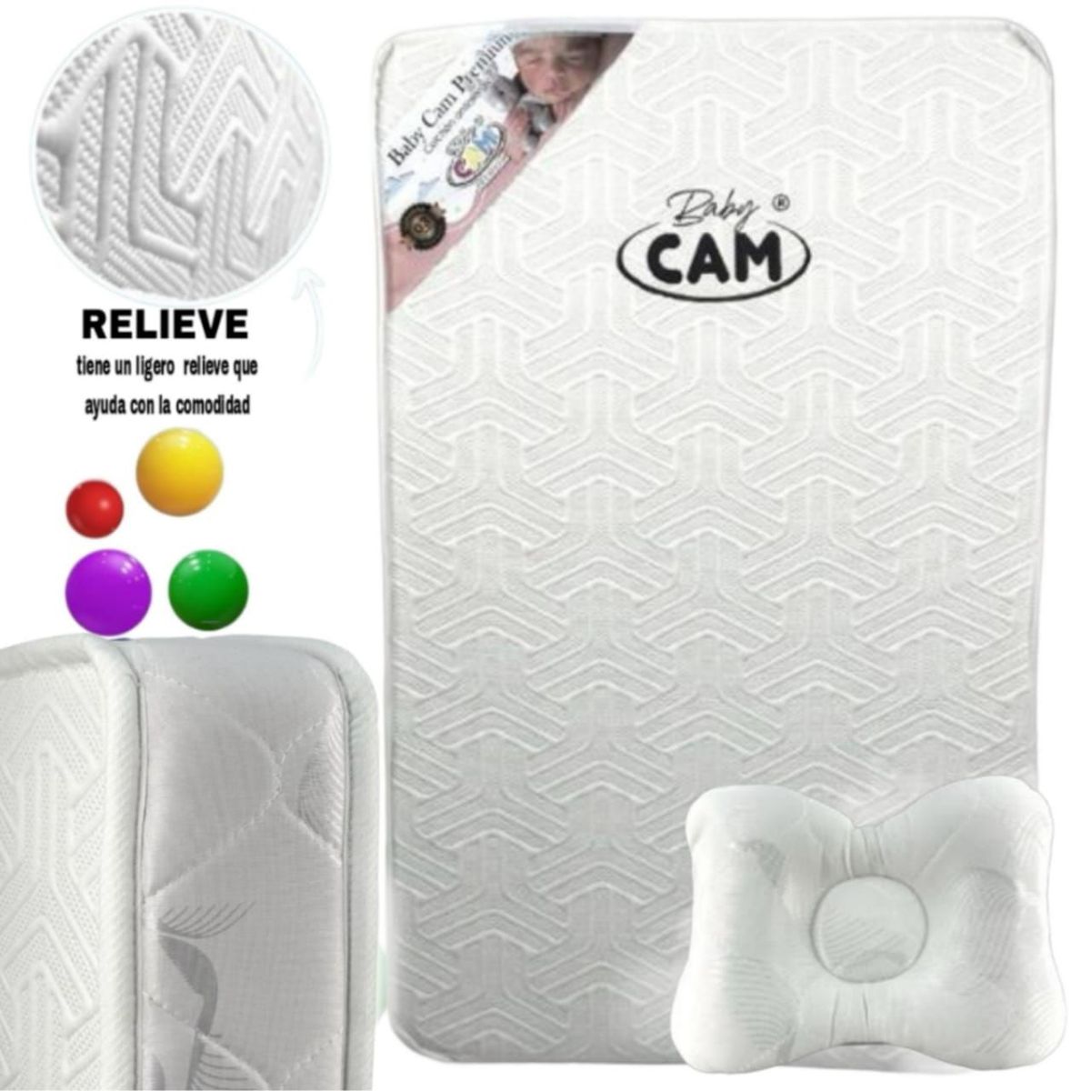 CAM - Colchón de Bebe para Cunas CAM 10 x 67 x 110 cm.